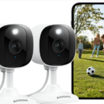 2K Cameras for Home Security-Outdoor/Indoor Camera for Dog/Cat/Pet/Nanny/Baby, Color Night Vision, White Light, Siren, 24/7