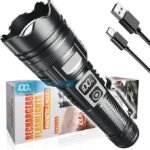 Esgofo Rechargeable Flashlights High Lumens 2000 2 Modes High/Low, Super Bright Magnetic LED Flashlight Long Distance 3280FT, Small Powerful Long Lasting 10 Hours Strong Flash Light USB C with Clip