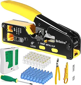 RJ45 Crimp Tool Pass Through Ethernet Crimper Cat5 Cat5e CAT6 Crimping Tool Kit