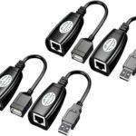 USB Over Cat6，SNLLMZI USB RJ45 Extender Over Cat5/Cat5e/Cat6/Cat7/Cat8 Cable Extension Cable Connector Adapter – 2 Pairs