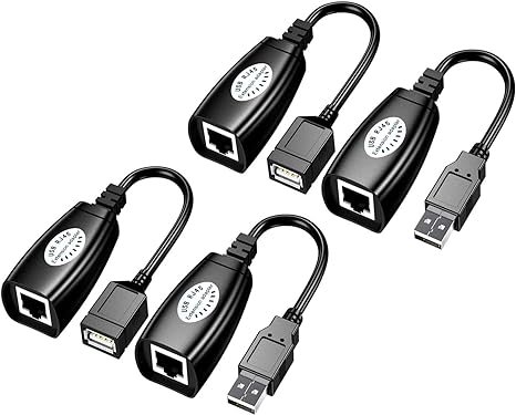 USB Over Cat6，SNLLMZI USB RJ45 Extender Over Cat5/Cat5e/Cat6/Cat7/Cat8 Cable Extension Cable Connector Adapter – 2 Pairs