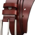 CHAOREN Brown Leather Belt Men – Full Grain Leather Belts Triple Protection Buckle 1.5″ – Ideal for Daily & Work Wear at Amazon Men’s Clothing store