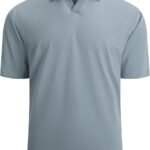 Alex Vando Camisas polo de algodón para hombre con cuello en V y manga corta, camisas casuales para hombre