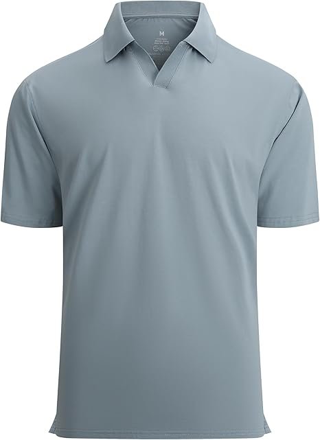 Alex Vando Camisas polo de algodón para hombre con cuello en V y manga corta, camisas casuales para hombre
