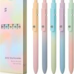 FIOVER 5 bolígrafos de gel de tinta negra, punta media de 0.028 in, escritura suave, serie de alta gama