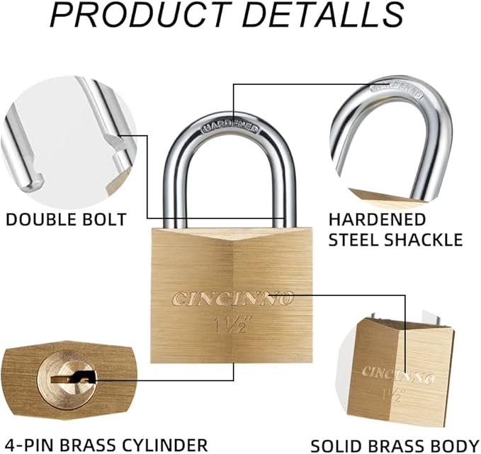 Candado de latón macizo con llave