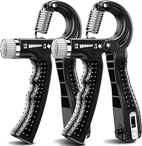 KDG Hand Grip Strengthener 2 Pack Adjustable Resistance 10-130 lbs Forearm Exerciser