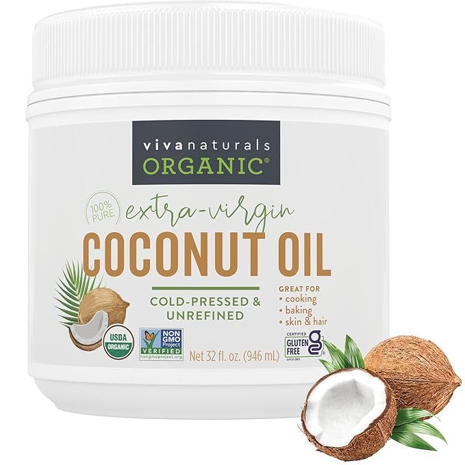 Viva Naturals Aceite de Coco Orgánico (32 oz) – Versatilidad y pureza en un solo producto